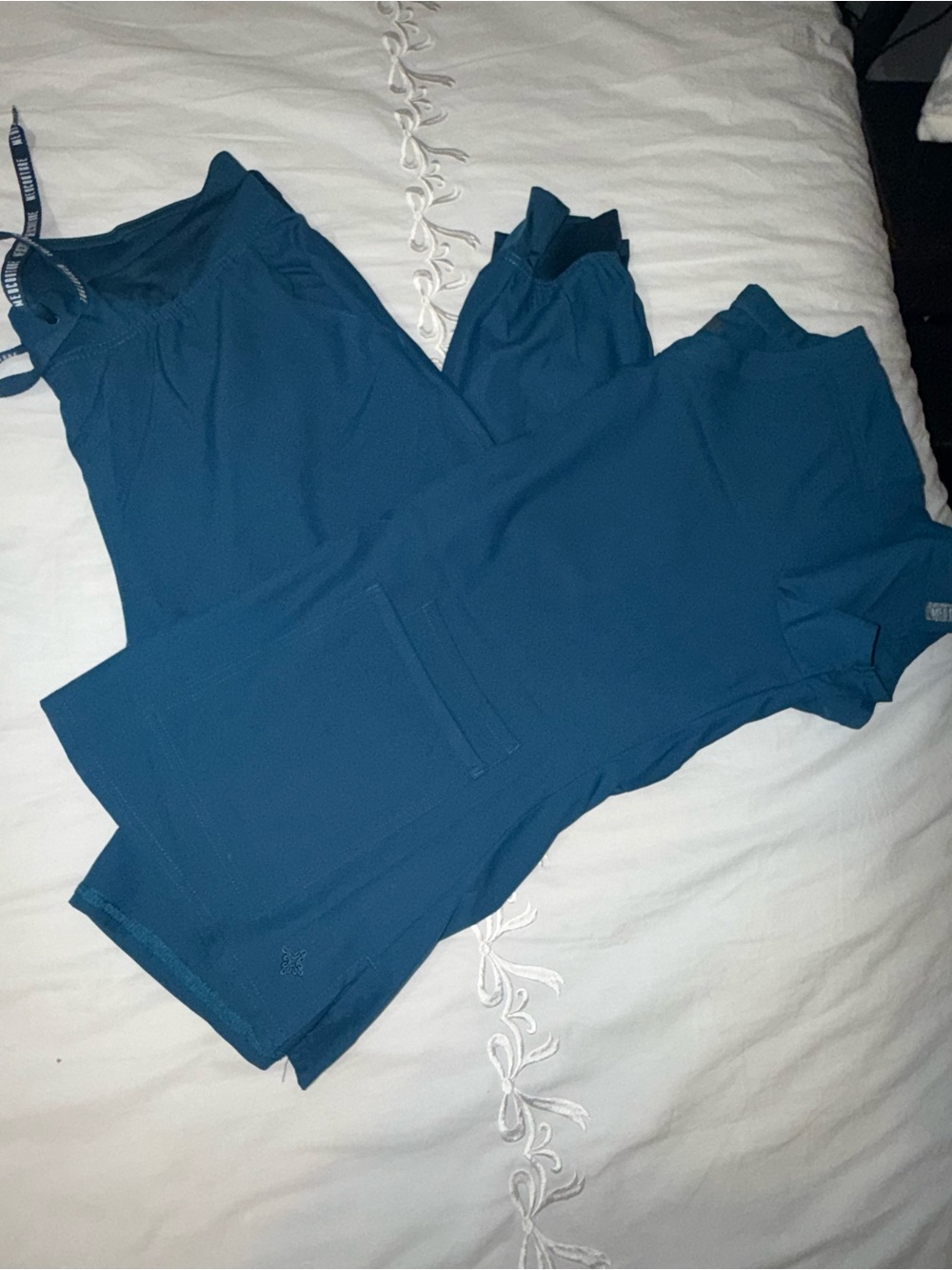 Med Couture Teal Women's Scrub Jumpsuit with Jogger Pants